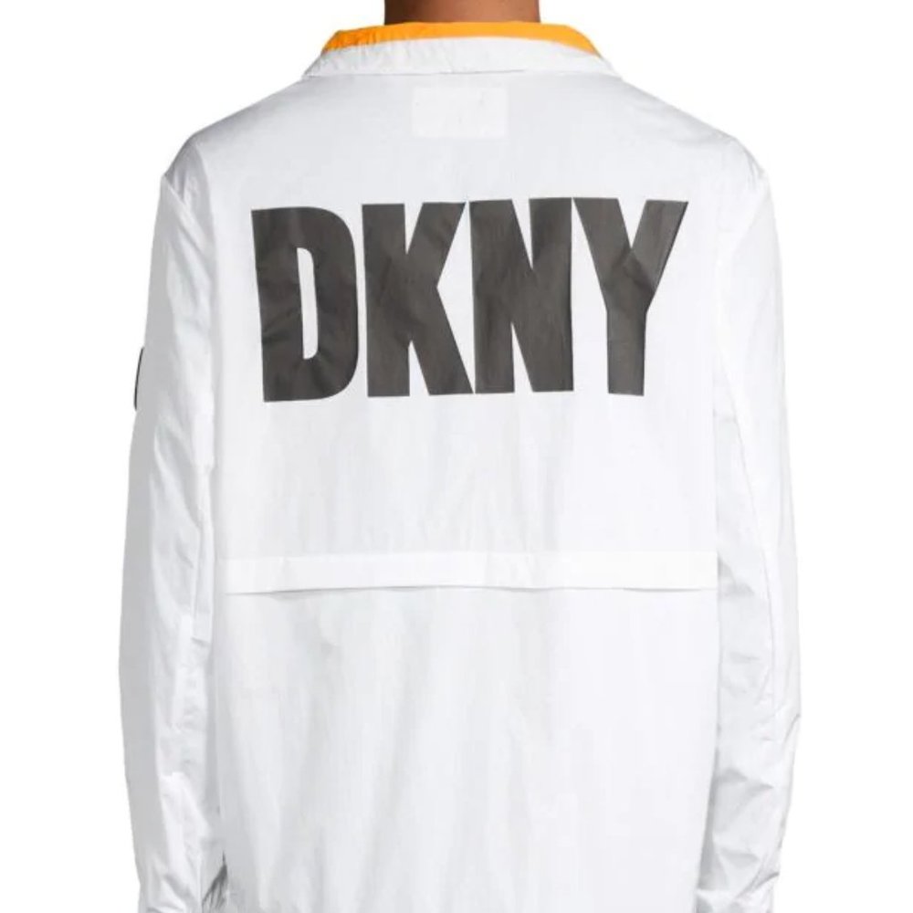 DKNY LOGO HALF-ZIP JACKET LARGE